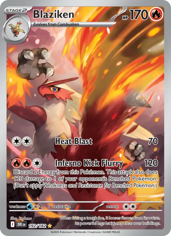 Blaziken Illustration rare Pokemon card #192 from Destined Rivals