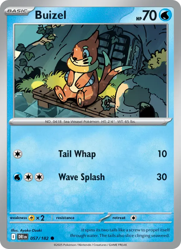 Buizel Common Pokemon card #057 from Destined Rivals