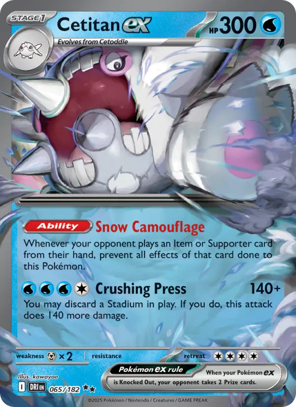 Cetitan ex Double rare Pokemon card #065 from Destined Rivals