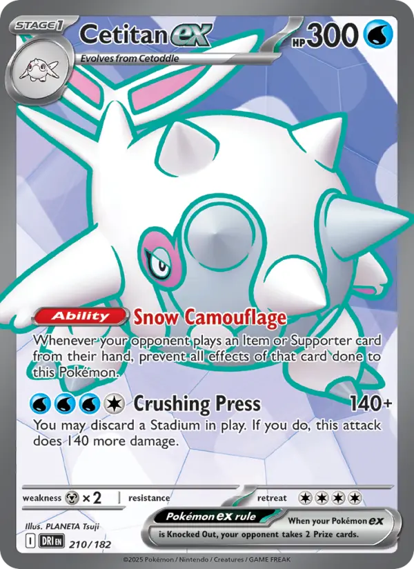Cetitan ex Ultra Rare Pokemon card #210 from Destined Rivals