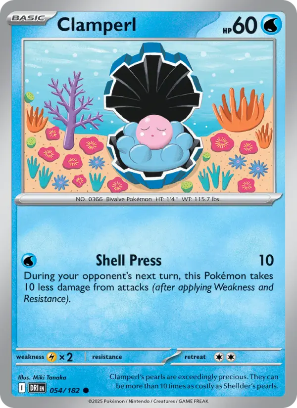 Clamperl Common Pokemon card #054 from Destined Rivals