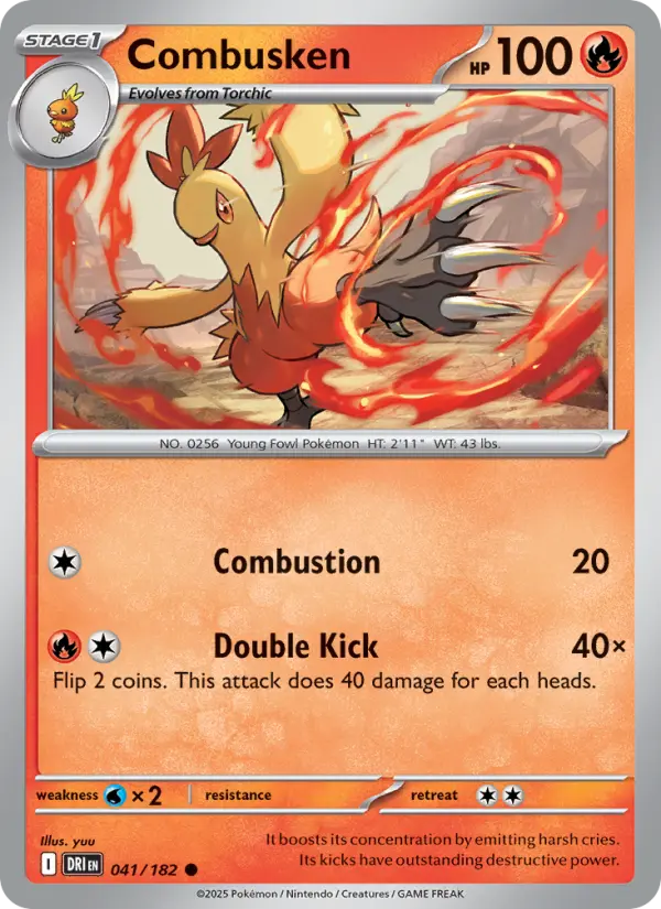Combusken Common Pokemon card #041 from Destined Rivals
