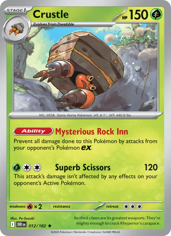 Crustle Rare Pokemon card #012 from Destined Rivals