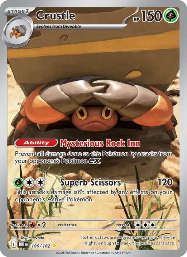 Crustle Illustration rare Pokemon card #186 from Destined Rivals
