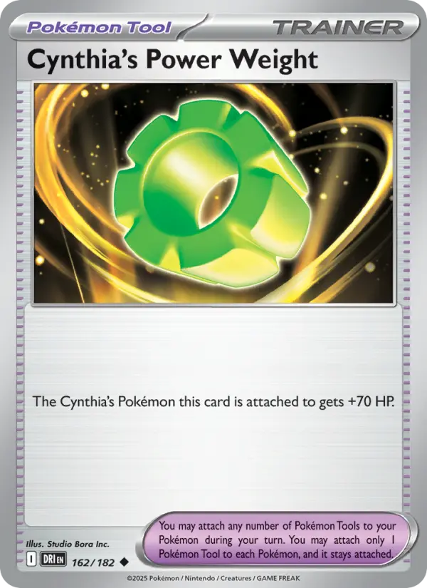 Cynthia's Power Weight Uncommon Pokemon card #162 from Destined Rivals