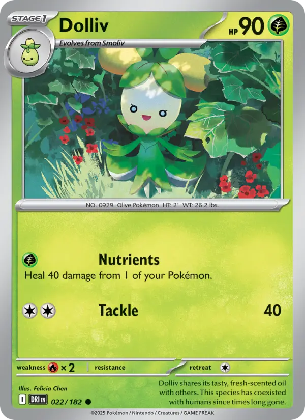 Dolliv Common Pokemon card #022 from Destined Rivals
