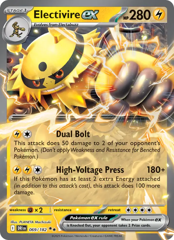 Electivire ex Double rare Pokemon card #069 from Destined Rivals