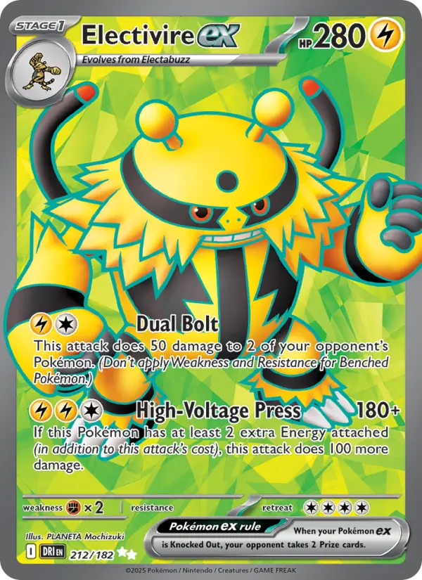 Electivire ex Ultra Rare Pokemon card #212 from Destined Rivals