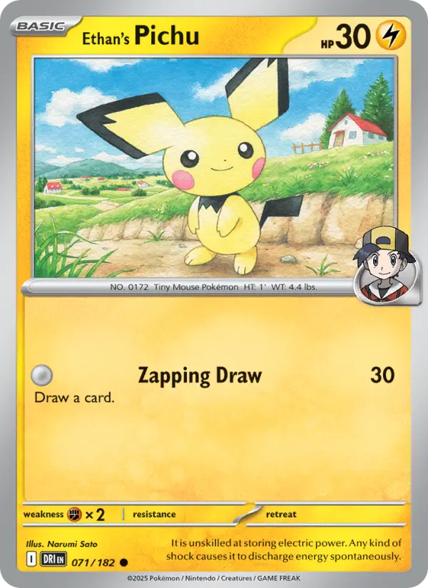 Ethan's Pichu Common Pokemon card #071 from Destined Rivals