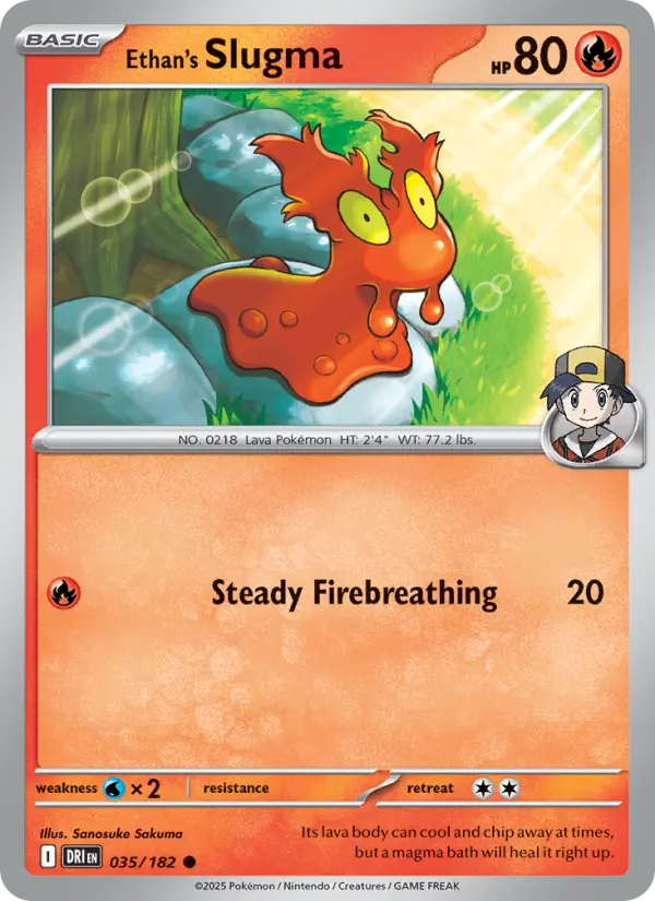 Ethan's Slugma Common Pokemon card #035 from Destined Rivals