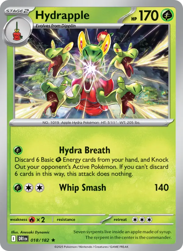 Hydrapple Rare Pokemon card #018 from Destined Rivals