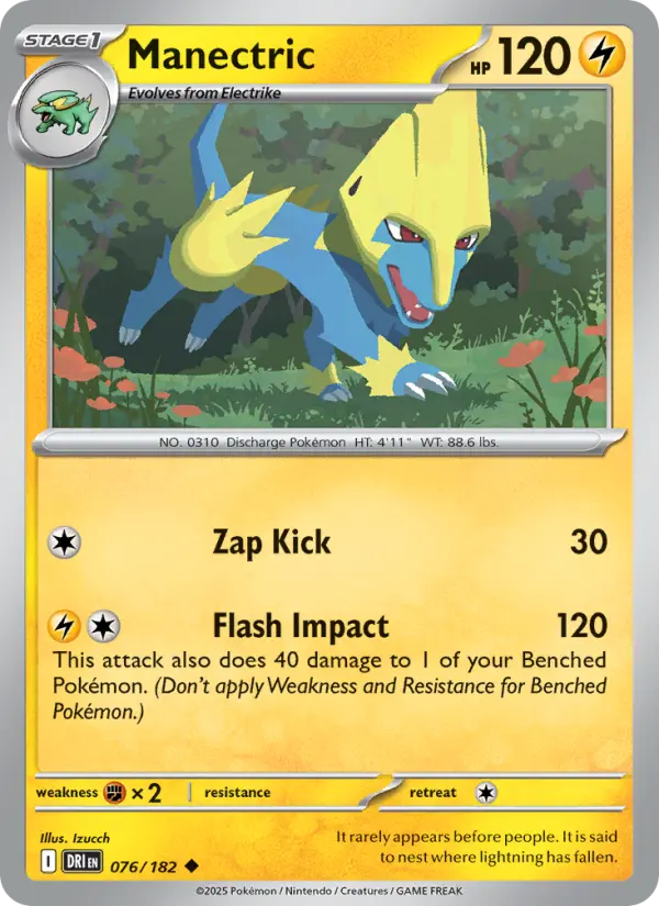 Manectric Uncommon Pokemon card #076 from Destined Rivals