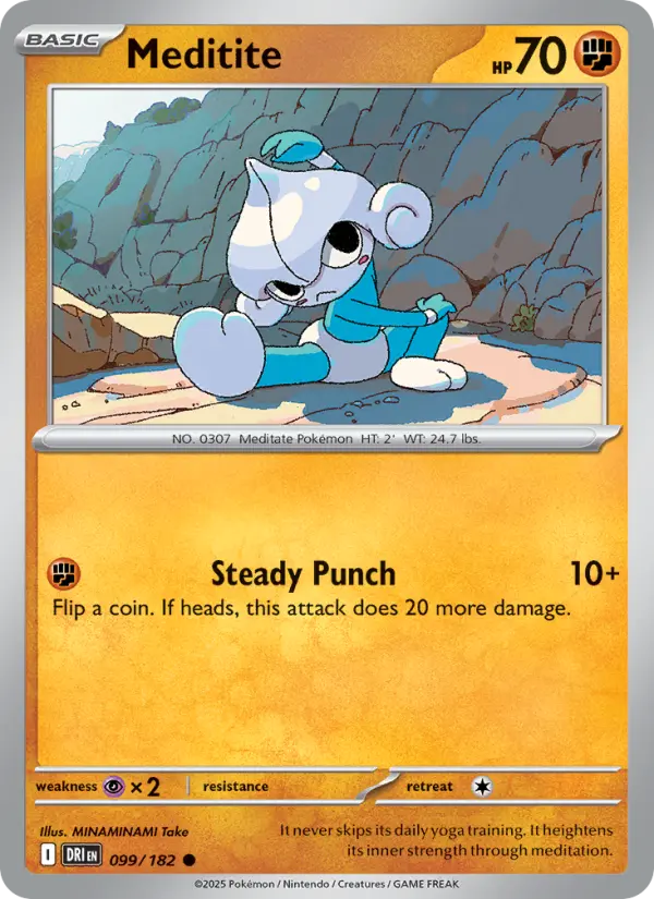 Meditite Common Pokemon card #099 from Destined Rivals