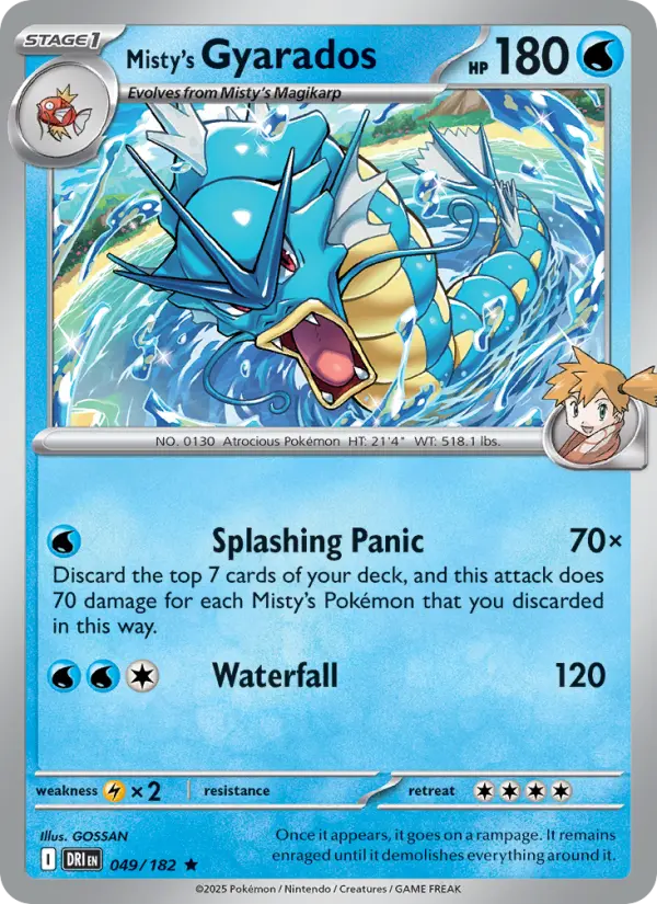 Misty's Gyarados Rare Pokemon card #049 from Destined Rivals