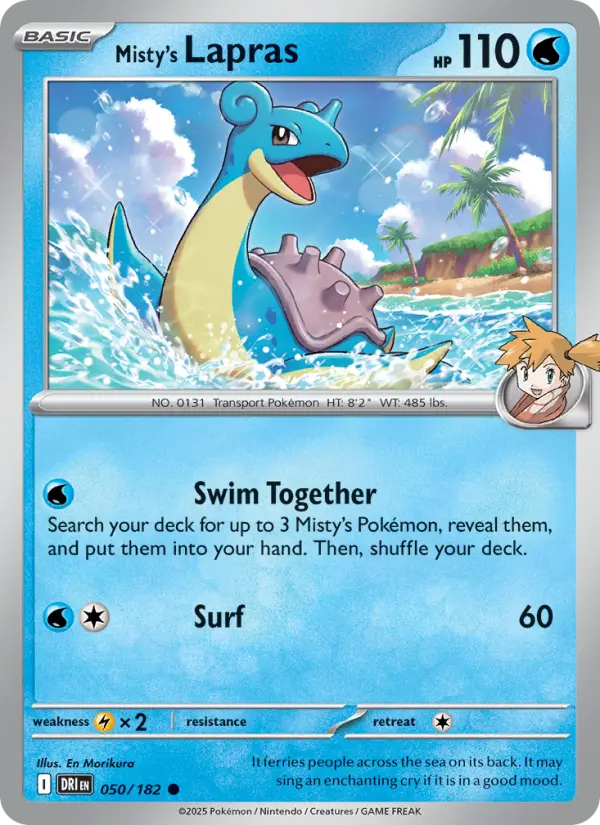 Misty's Lapras Common Pokemon card #050 from Destined Rivals