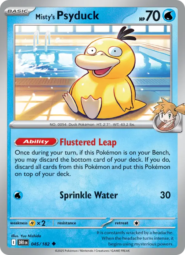Misty's Psyduck Uncommon Pokemon card #045 from Destined Rivals