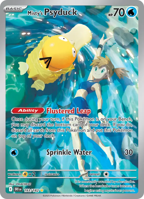 Misty's Psyduck Illustration rare Pokemon card #193 from Destined Rivals