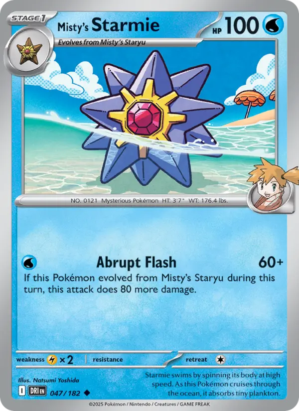 Misty's Starmie Uncommon Pokemon card #047 from Destined Rivals