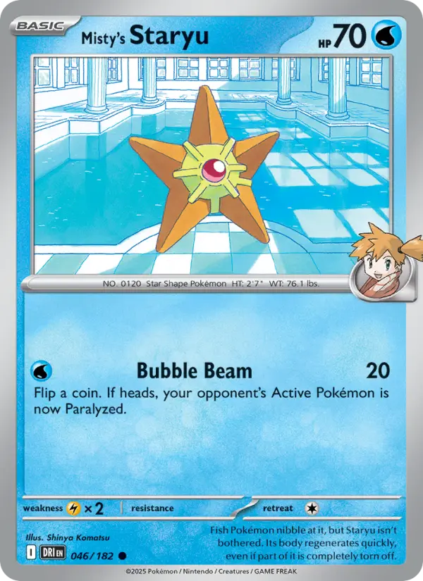 Misty's Staryu Common Pokemon card #046 from Destined Rivals