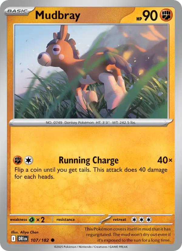 Mudbray Common Pokemon card #107 from Destined Rivals