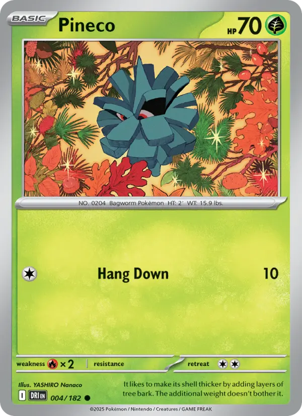 Pineco Common Pokemon card #004 from Destined Rivals