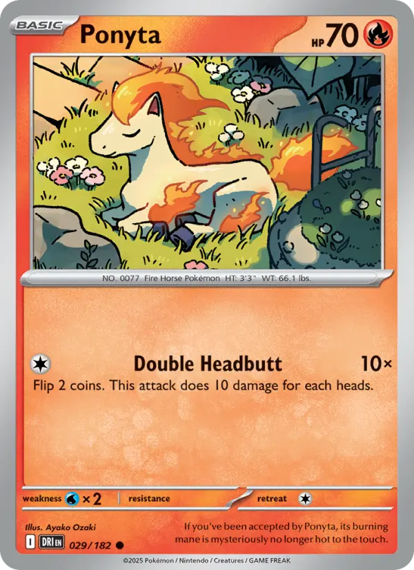 Ponyta Common Pokemon card #029 from Destined Rivals