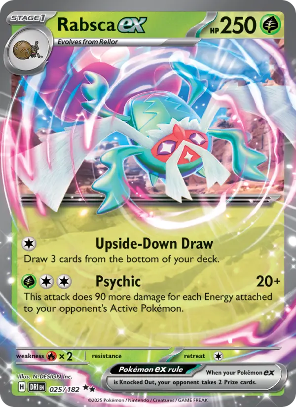 Rabsca ex Double rare Pokemon card #025 from Destined Rivals