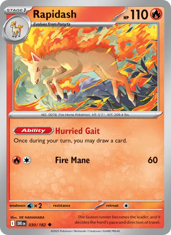Rapidash Uncommon Pokemon card #030 from Destined Rivals