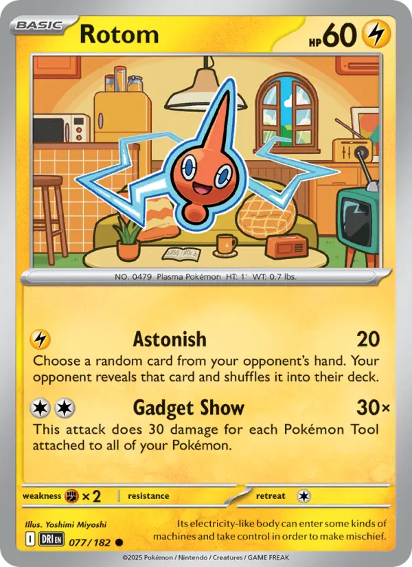 Rotom Common Pokemon card #077 from Destined Rivals