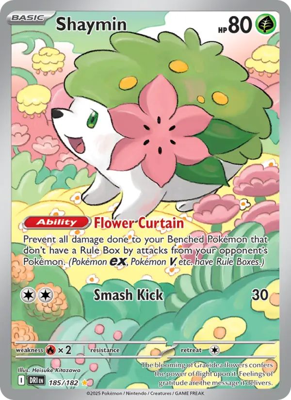 Shaymin Illustration rare Pokemon card #185 from Destined Rivals