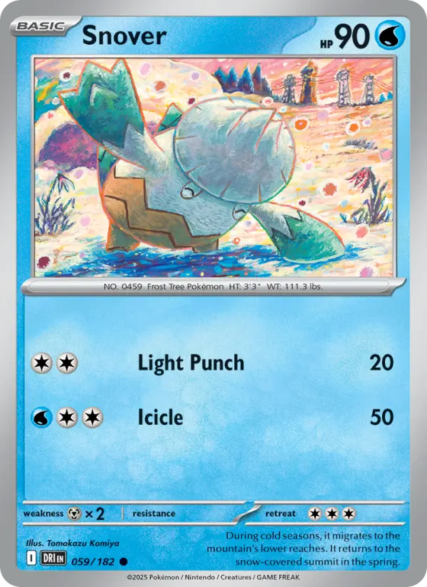 Snover Common Pokemon card #059 from Destined Rivals