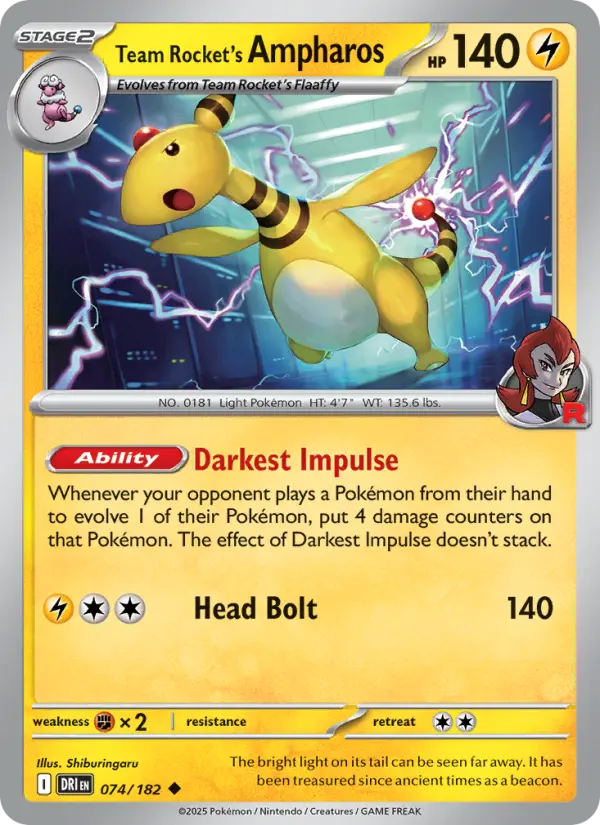 Ampharos Pokemon card artwork
