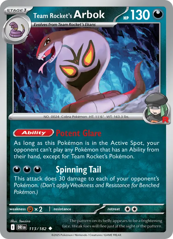 Arbok Pokemon card artwork