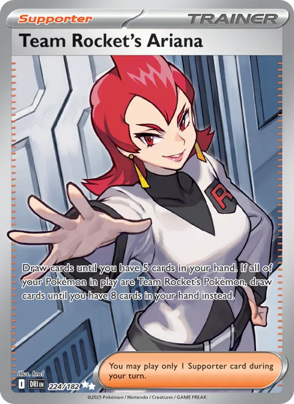 Team Rocket's Ariana Ultra Rare Pokemon card #224 from Destined Rivals