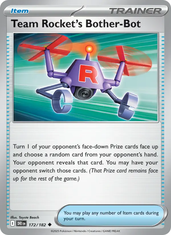 Team Rocket's Bother-Bot Uncommon Pokemon card #172 from Destined Rivals