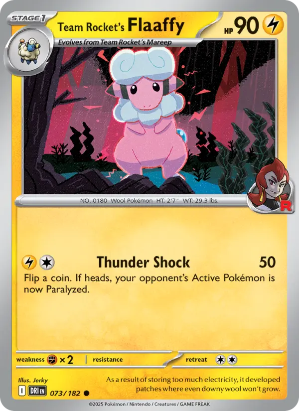 Team Rocket's Flaaffy Common Pokemon card #073 from Destined Rivals