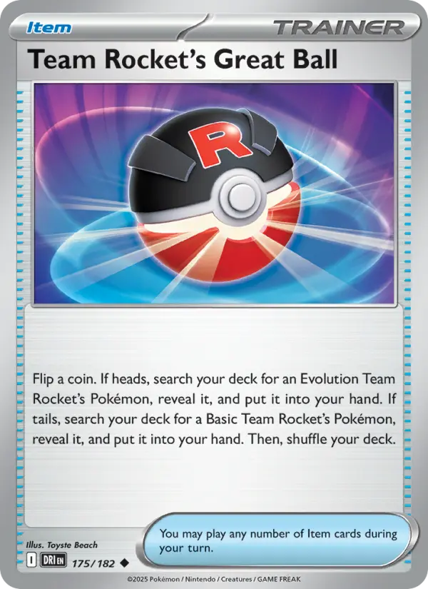 Team Rocket's Great Ball Uncommon Pokemon card #175 from Destined Rivals
