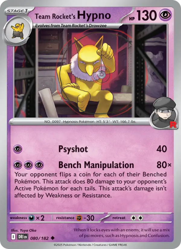 Hypno Pokemon card artwork