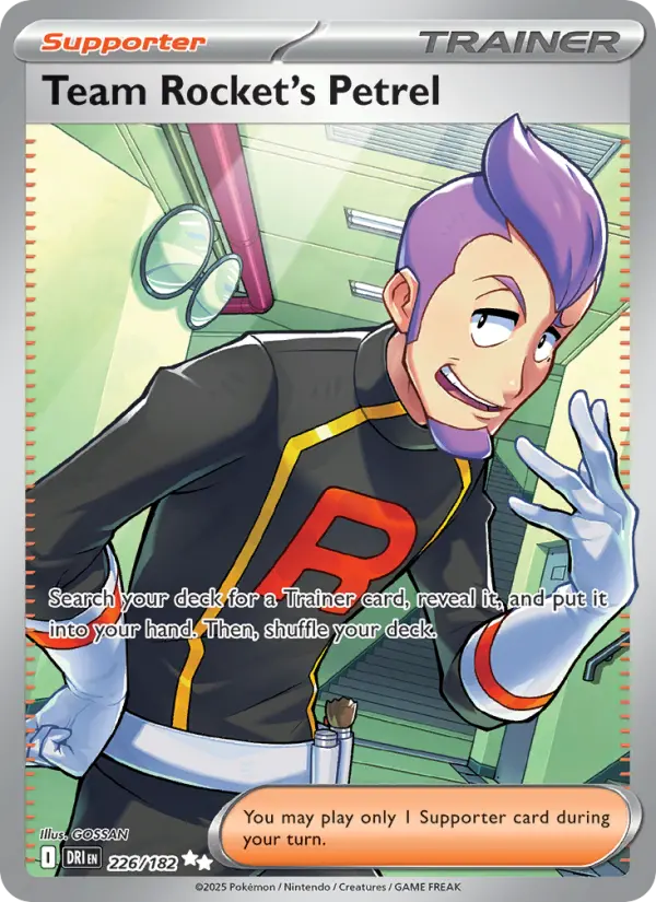 Team Rocket's Petrel Ultra Rare Pokemon card #226 from Destined Rivals