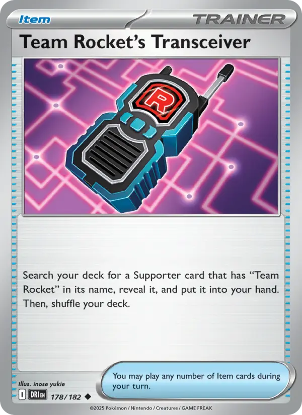 Team Rocket's Transceiver Uncommon Pokemon card #178 from Destined Rivals