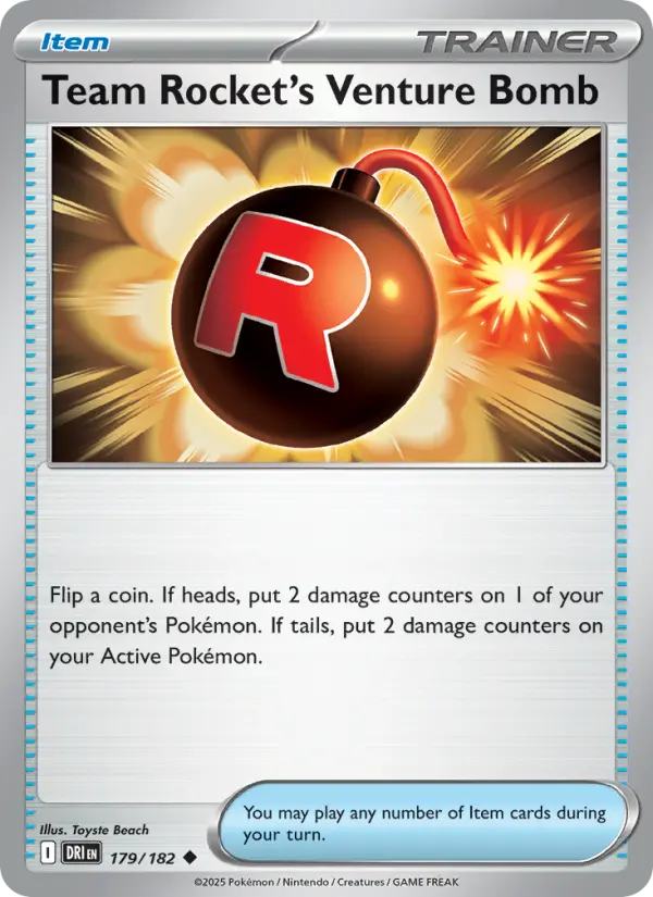 Team Rocket's Venture Bomb Uncommon Pokemon card #179 from Destined Rivals