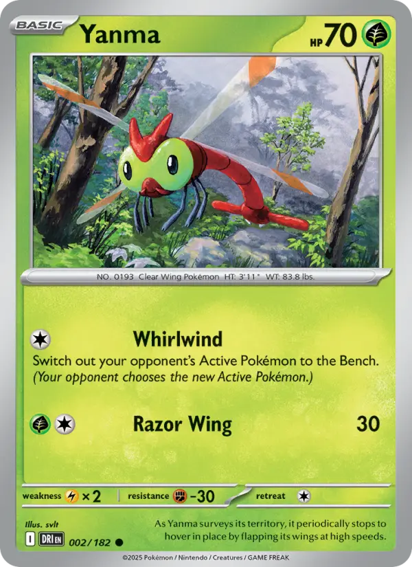 Yanma Common Pokemon card #002 from Destined Rivals