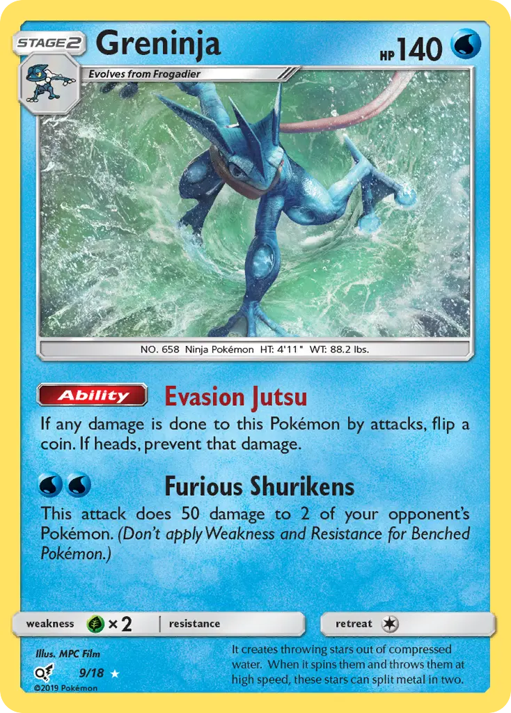 Greninja Ultra Rare Pokemon card #9 from Detective Pikachu