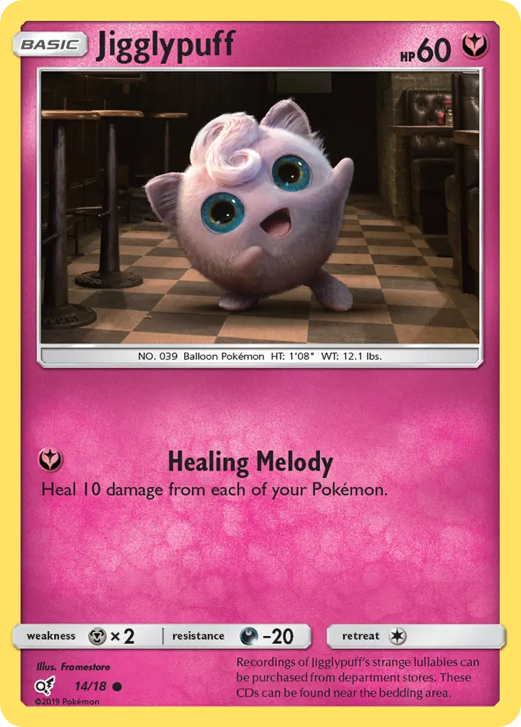 Jigglypuff Common Pokemon card #14 from Detective Pikachu