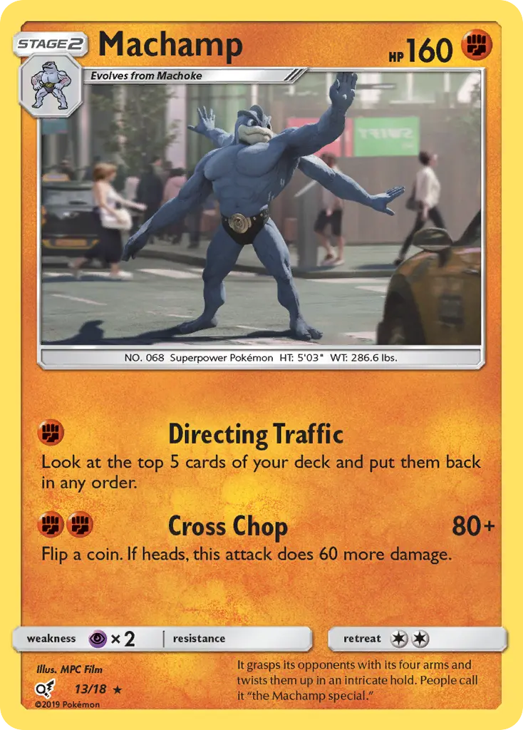Machamp Rare Pokemon card #13 from Detective Pikachu