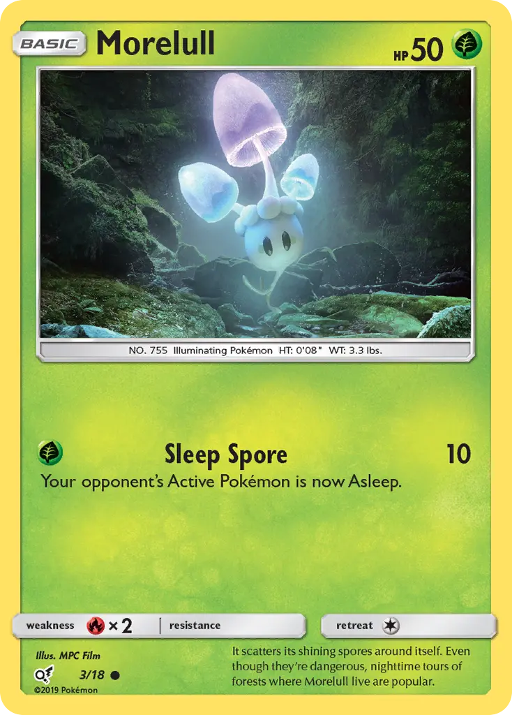 Morelull Common Pokemon card #3 from Detective Pikachu
