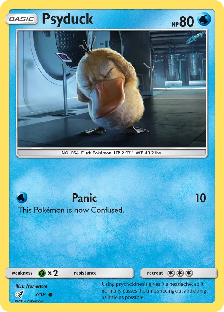 Psyduck Common Pokemon card #7 from Detective Pikachu