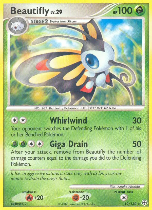 Beautifly Rare Pokemon card #19 from Diamond & Pearl