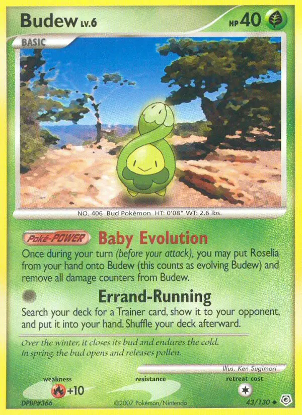 Budew Uncommon Pokemon card #43 from Diamond & Pearl
