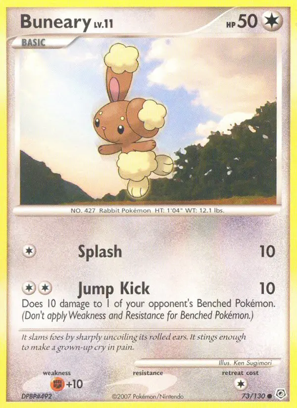 Buneary Common Pokemon card #73 from Diamond & Pearl